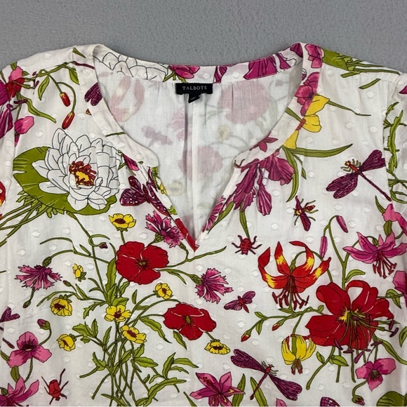 Talbots Shirt Women's Medium Long Sleeve Lined Pullover Floral Print - Picture 3 of 10